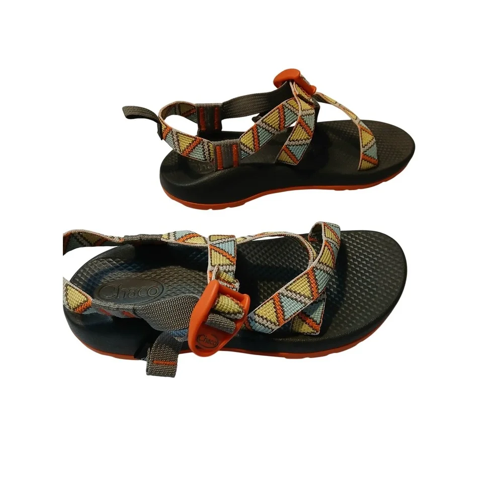 Chaco Z Sandals Women's Geometric Print Orange Buckle‎ Outdoor Active